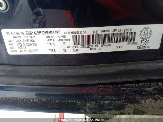 2C4RC1CG3ER118330 Chrysler Town & Country Touring L