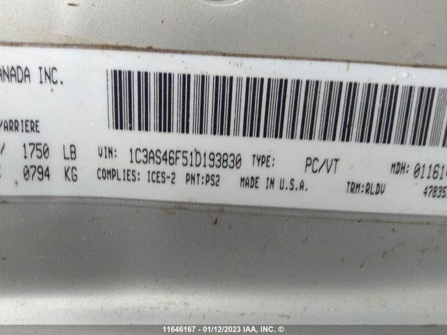 1C3AS46F51D193830 Chrysler Neon
