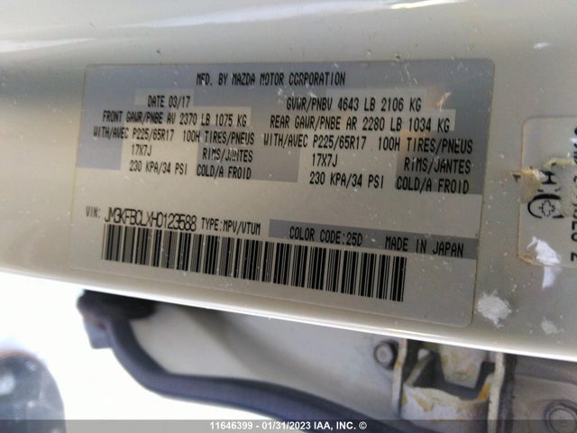 Mazda CX-5 2017 JM3KFBCLXH0123588 Image 9