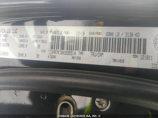 Dodge RAM 1500 2019 1C6RR7KT6KS595514 Image 9