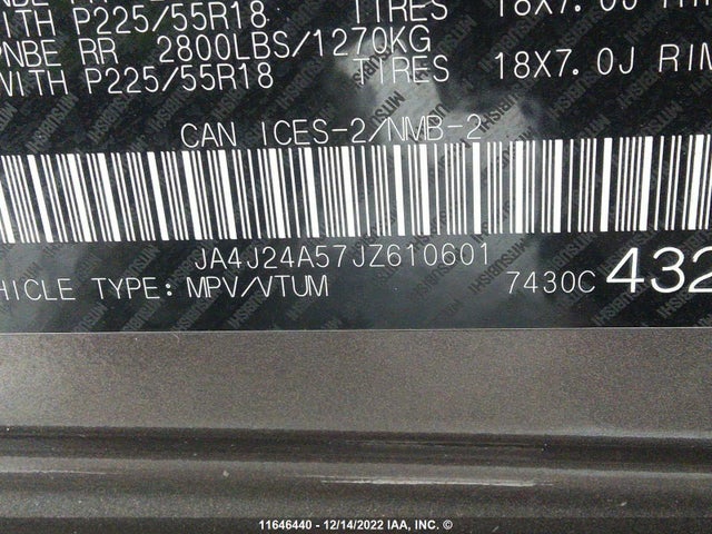JA4J24A57JZ610601 Mitsubishi Outlander