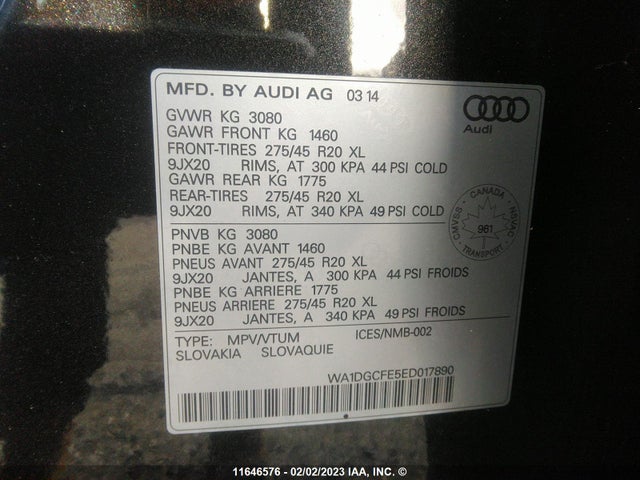 WA1DGCFE5ED017890 Audi Q7 Prestige