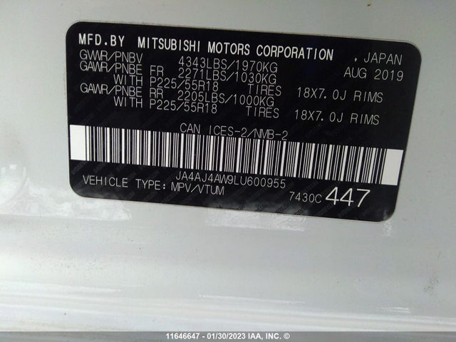 JA4AJ4AW9LU600955 Mitsubishi RVR