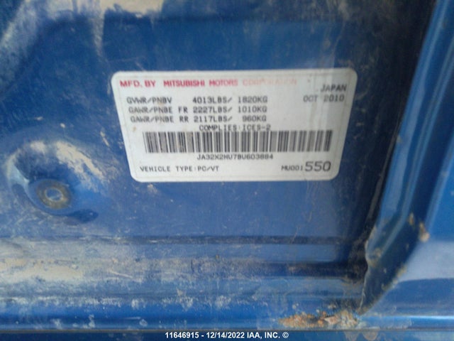 JA32X2HU7BU603884 Mitsubishi Lancer Es/es Sport