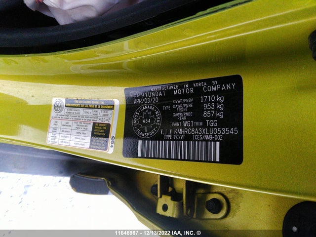 Hyundai Venue Sel/denim 2020 KMHRC8A3XLU053545 Image 9