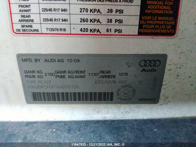 WAUDFCFM1AA070725 Audi A3 PREMIUM