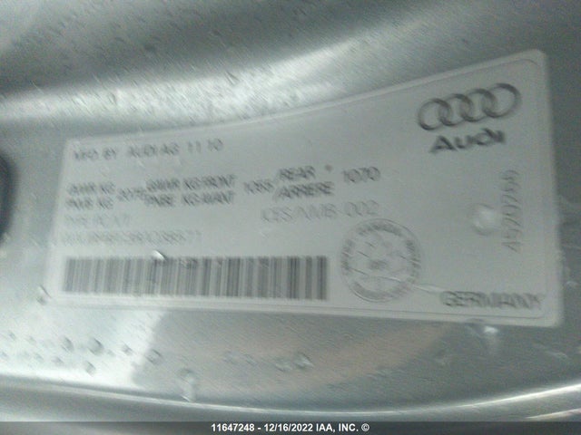 WAURFBFR9BA038571 Audi A5 Premium Plus