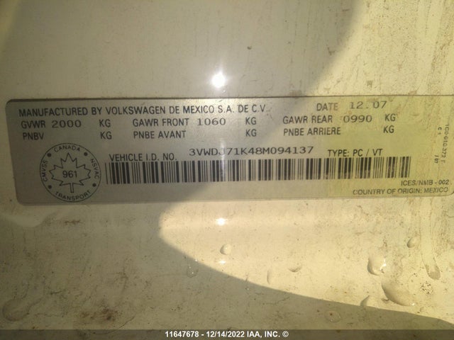 Volkswagen GLI 2008 3VWDJ71K48M094137 Image 10