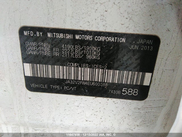 JA32V2FW4EU600388 Mitsubishi Lancer Se
