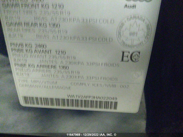 WA1V2AFP3HA022049 Audi Q5 Technik
