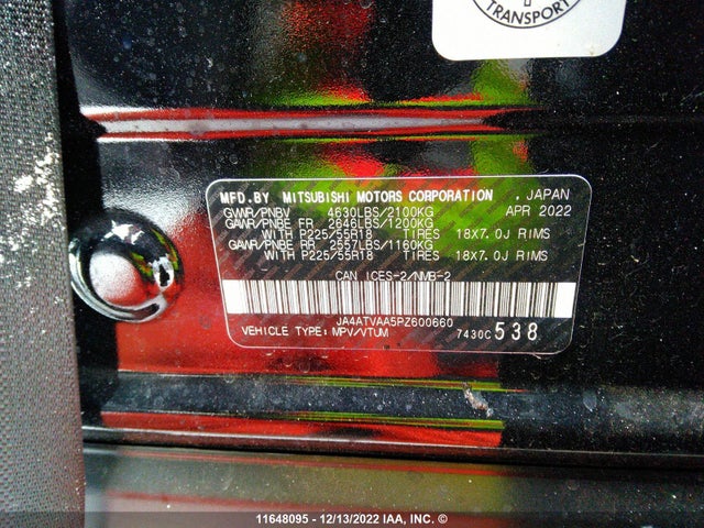 JA4ATVAA5PZ600660 Mitsubishi Eclipse Cross Le