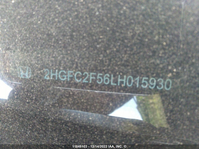 Honda Civic 2020 2HGFC2F56LH015930 Image 10