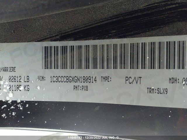 1C3CCCBGXGN180914 Chrysler 200 S