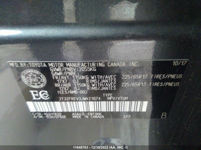 Toyota RAV4 LE 2018 2T3ZFREV3JW421674 Image 10
