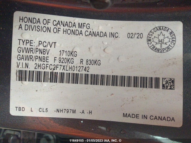 Honda Civic Ex 4dr 2020 2HGFC2F7XLH012742 Image 9