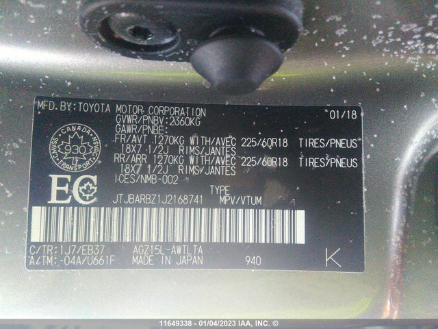 JTJBARBZ1J2168741 Lexus Nx 300/base/f Sport