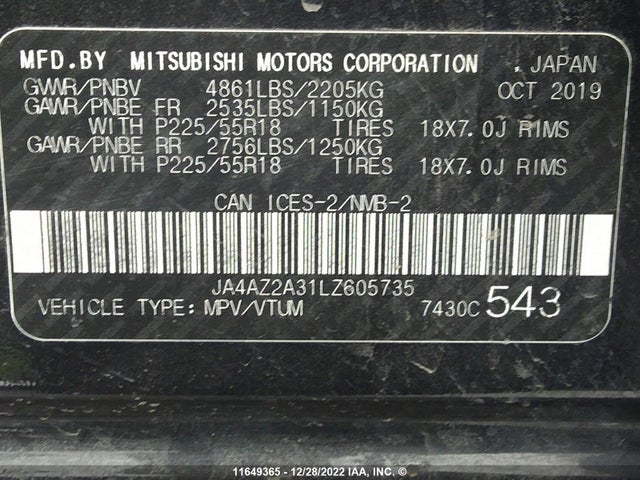 JA4AZ2A31LZ605735 Mitsubishi Outlander Es