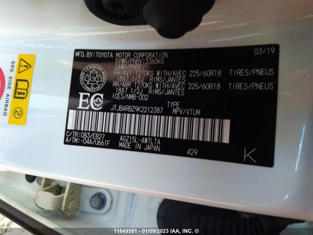 JTJBARBZ9K2212387 Lexus Nx300