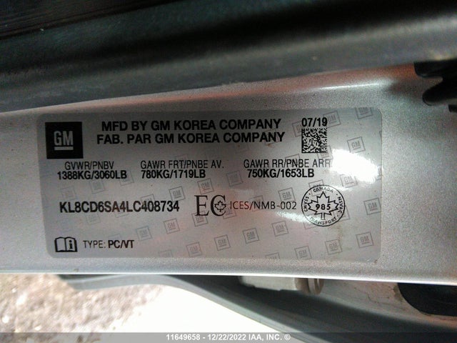 Chevrolet SPARK 2020 KL8CD6SA4LC408734 Image 10