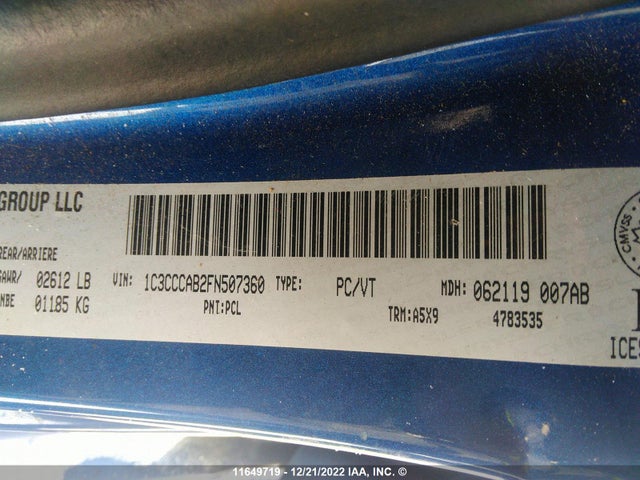 1C3CCCAB2FN507360 Chrysler 200 Limited