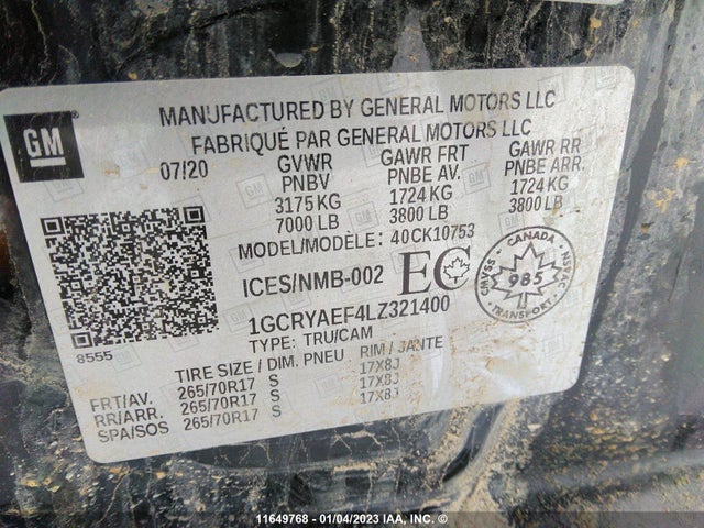 Chevrolet Silverado K1500 2020 1GCRYAEF4LZ321400 Image 10