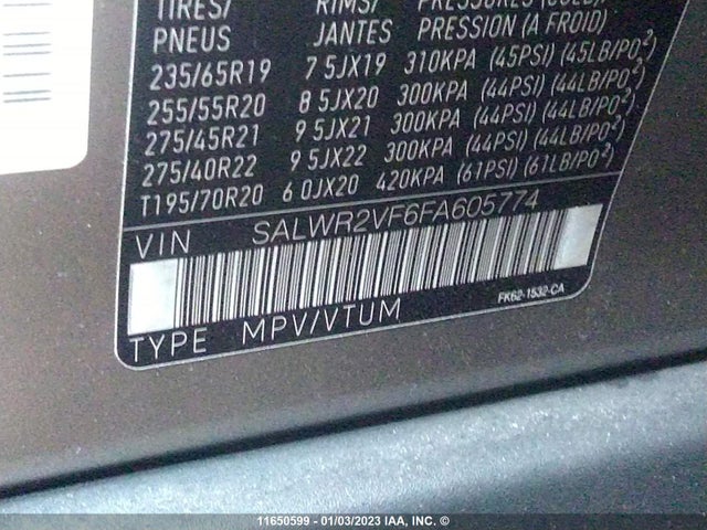 SALWR2VF6FA605774 Land Rover Range Rover Sport Sc