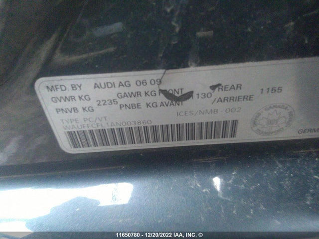 WAUFFCFL1AN003860 Audi A4 Premium Plus