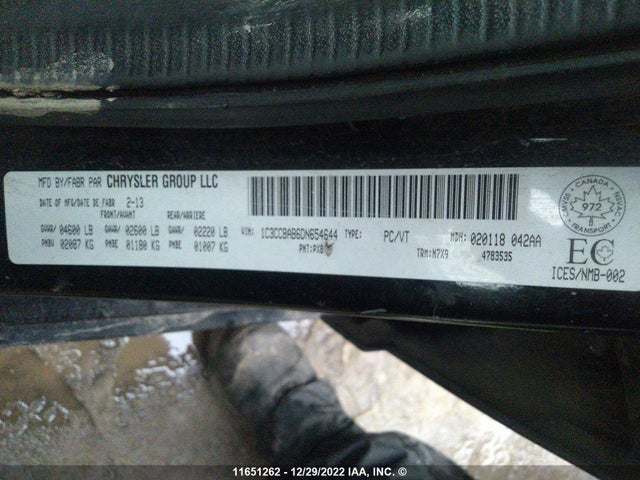1C3CCBAB6DN654644 Chrysler 200 LX