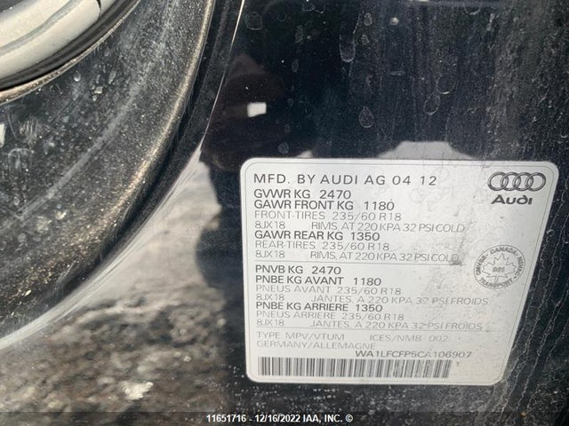 WA1LFCFP5CA106907 Audi Q5 Premium Plus