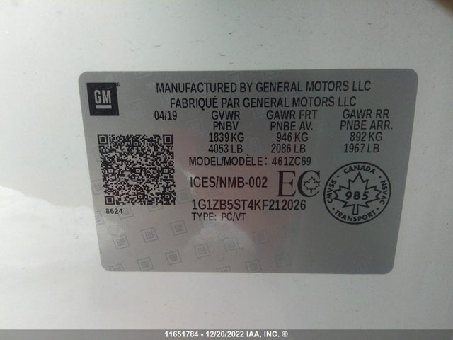 Chevrolet MALIBU LS 2019 1G1ZB5ST4KF212026 Image 10
