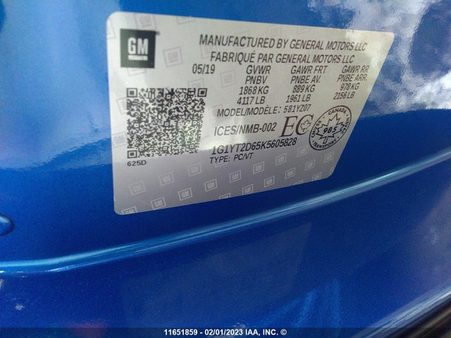 Chevrolet Corvette Z06 2019 1G1YT2D65K5605828 Image 9