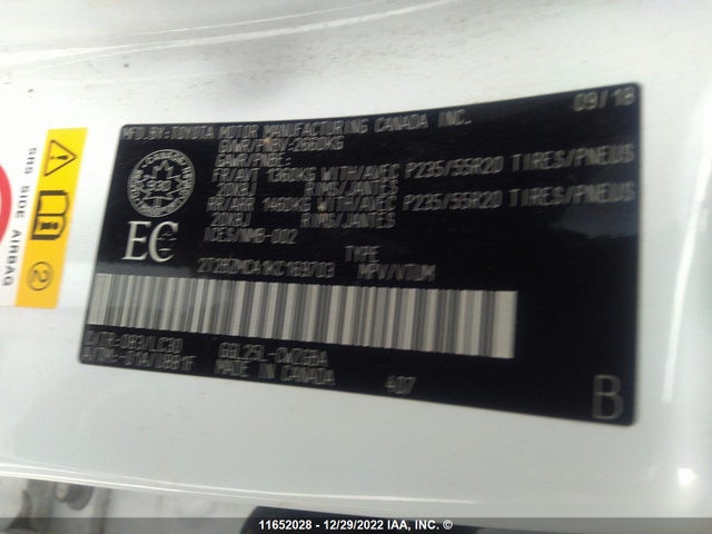 2T2BZMCA1KC169703 Lexus Rx 350 Base/350 F-sport