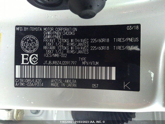 JTJBJRBZ4J2091797 Lexus NX 300H