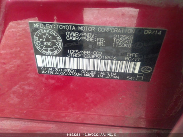 JTHCF1D23F5018516 Lexus IS 250