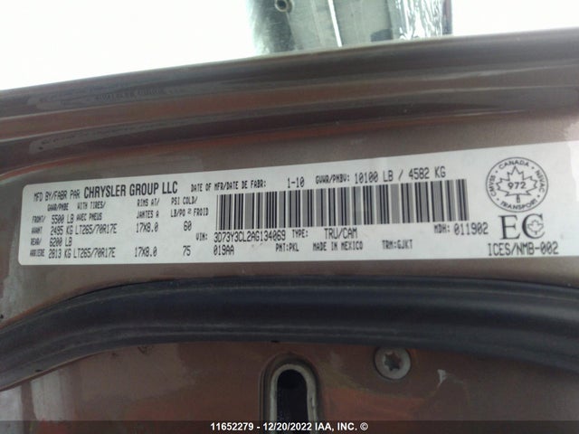 Dodge RAM 3500 2010 3D73Y3CL2AG134069 Image 10