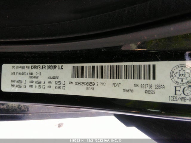 1C3BC2FGXBN556410 Chrysler 200 Limited