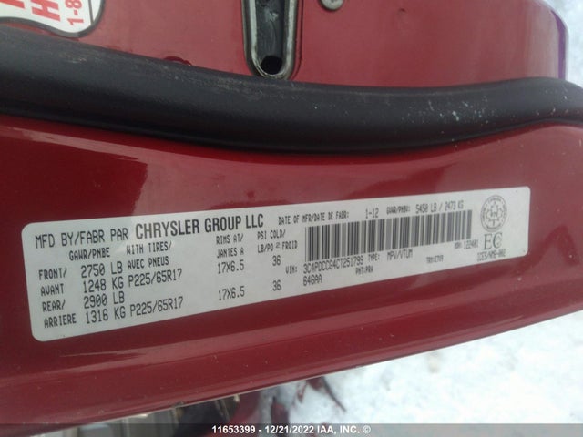 Dodge Journey Sxt 2012 3C4PDCCG4CT251799 Image 10