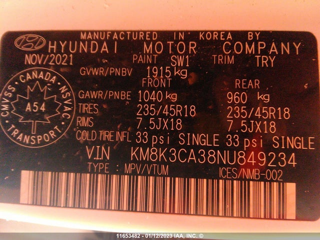 Hyundai Kona N Line 2022 KM8K3CA38NU849234 Image 10