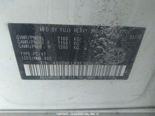 4S3BNFL60F3052037 Subaru Legacy