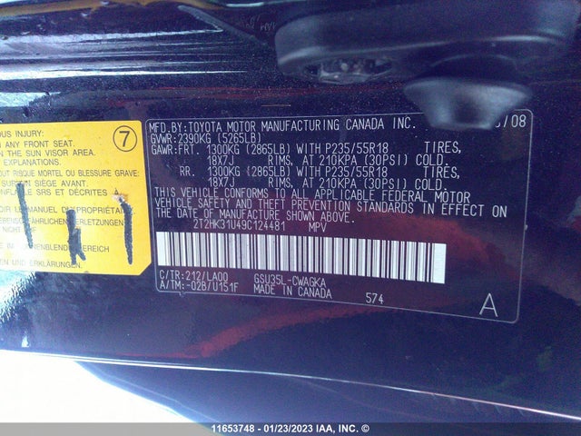 2T2HK31U49C124481 Lexus RX 350