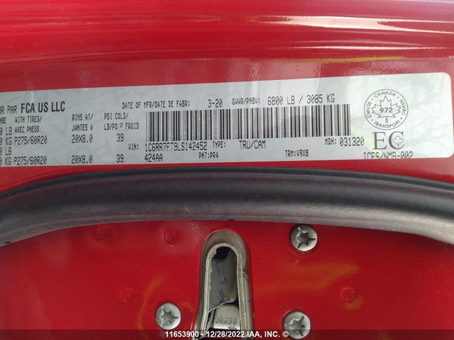 Dodge RAM 1500 2020 1C6RR7FT9LS142452 Image 9