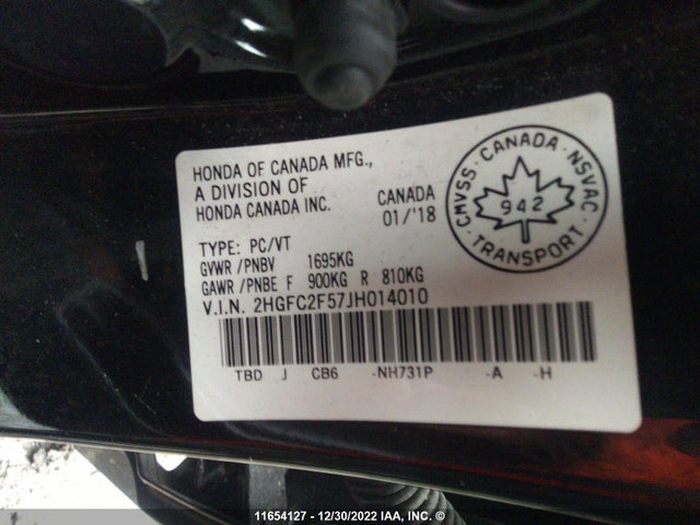 Honda Civic Lx 2018 2HGFC2F57JH014010 Image 9