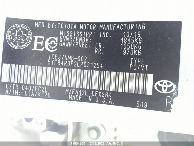 Toyota Corolla Se/xse 2020 5YFB4RBE2LP031254 Image 10