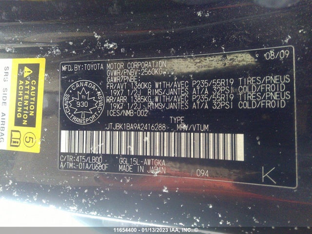 JTJBK1BA9A2416288 Lexus RX 350