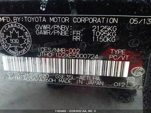 JTHCF1D2XE5000724 Lexus IS 250