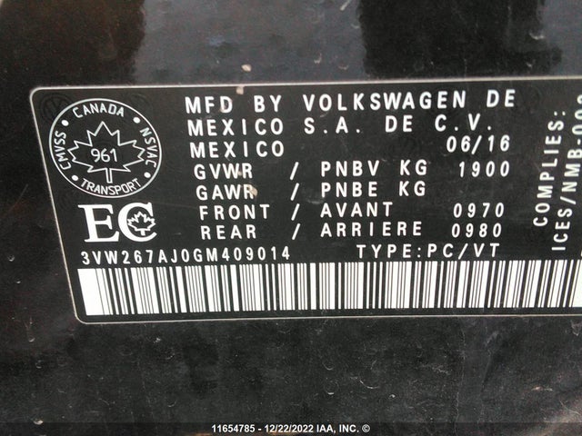 3VW267AJ0GM409014 Volkswagen JETTA S