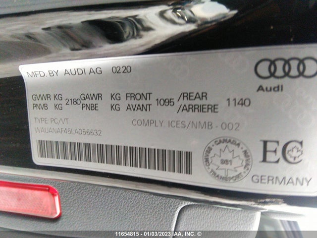 WAUANAF45LA056632 Audi A4 Komfort