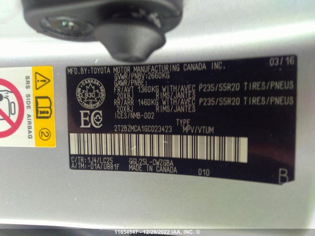 2T2BZMCA1GC023423 Lexus Rx 350/base/f Sport