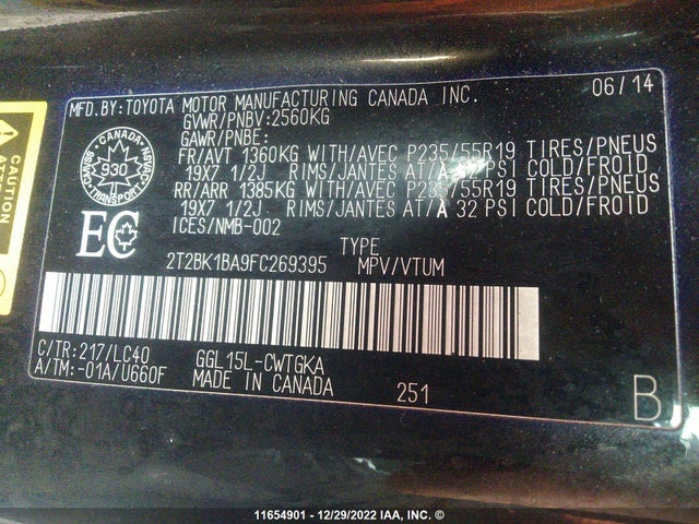 2T2BK1BA9FC269395 Lexus Rx 350/base/f Sport