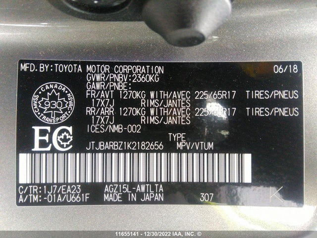 JTJBARBZ1K2182656 Lexus Nx 300 Base/300 F-sport